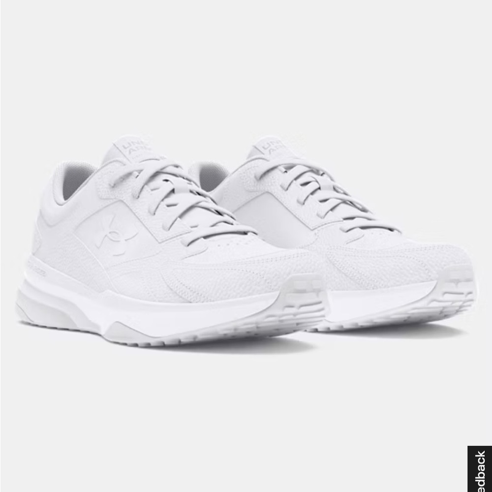 Extra wide!! 4E Under Armour Edge Lthr white Athletic Sneakers - Picture 4 of 14